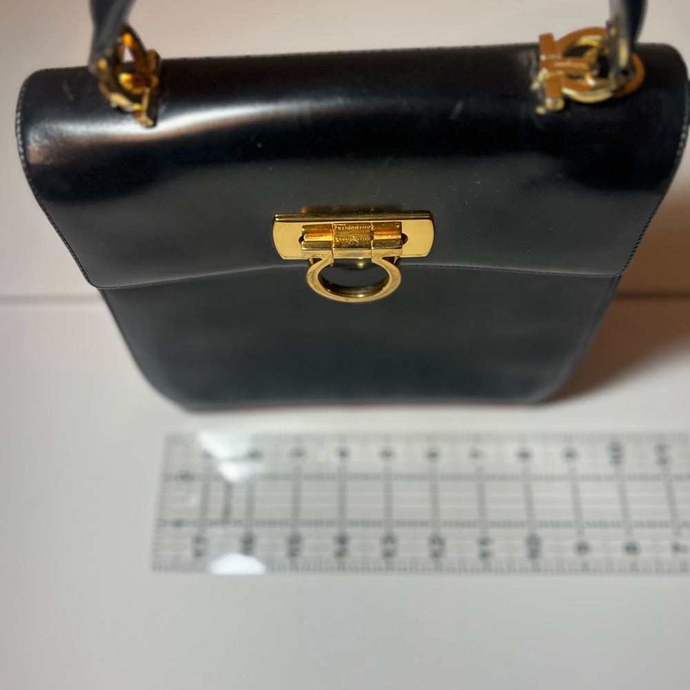 Salvatore Ferragamo Black and Gold Handbag - Picture 7 of 8